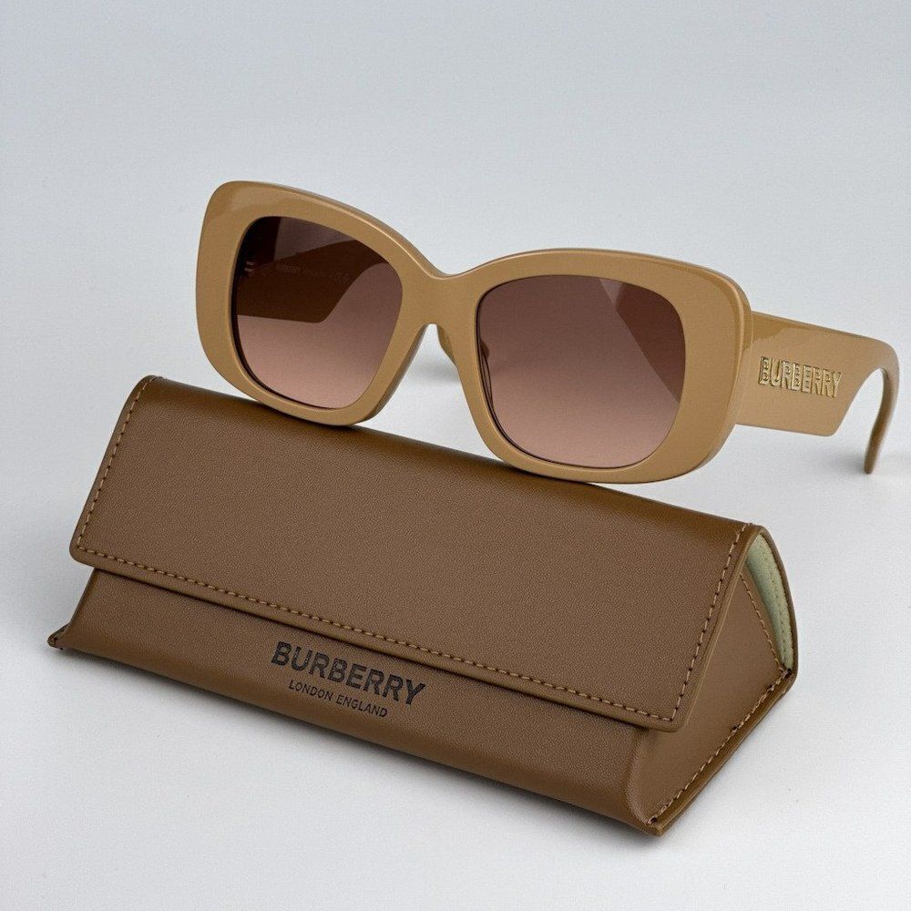 NEW Burberry BE4410 399013 Beige Pink Gradient Brown Square Women Sunglasses - Picture 2 of 10